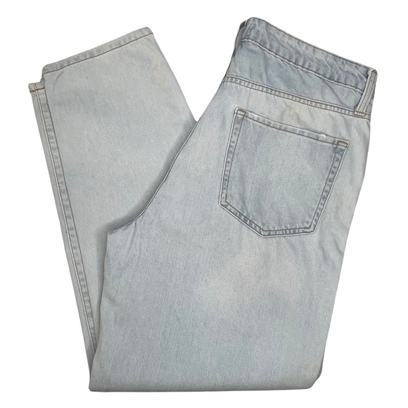 Forever 21 Jeans Premium Barrel Hi Rise Distressed Button Fly Light Blue Wash 30 - Picture 3 of 16